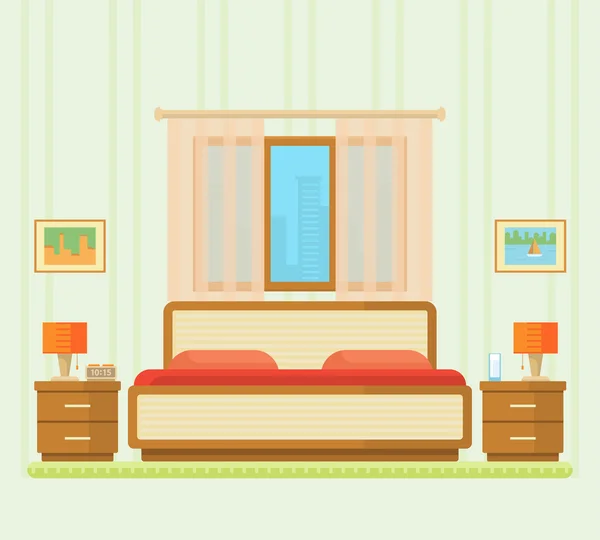 Illustration vectorielle de chambre à coucher Vecteur En Vente