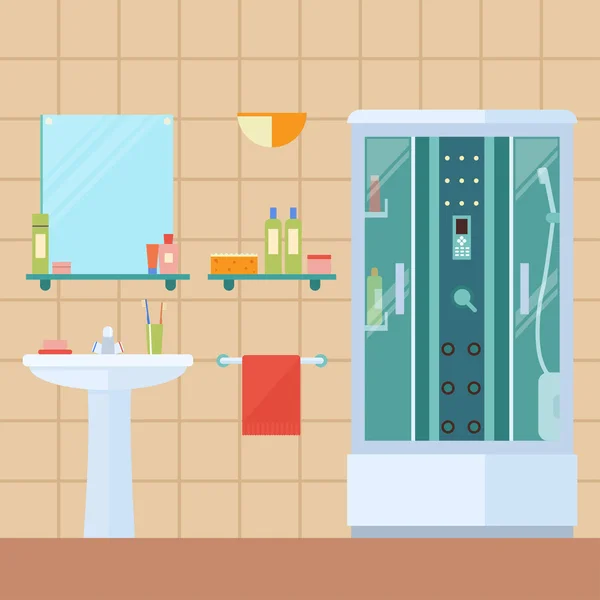 Illustration of modern bathroom ロイヤリティフリーのストックイラスト