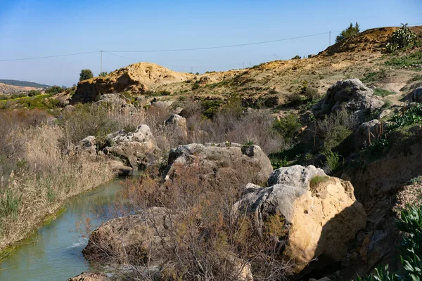 Tunisian Landscape Oued Mellegue Northern Tunisian — Stock Photo, Image