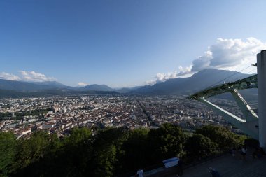 Grenoble manzarası, Alpler şehri, Fransa 