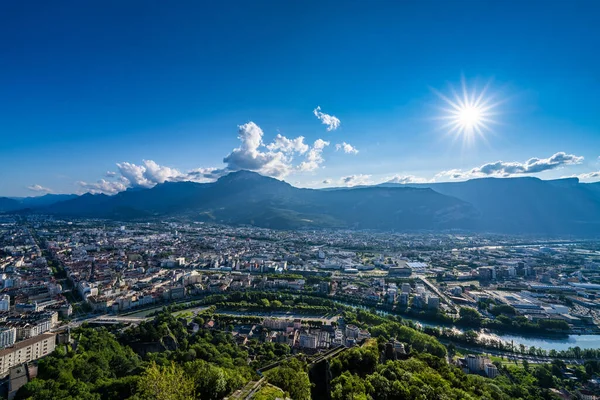 Vista Grenoble Ciudad Los Alpes Francia —  Fotos de Stock