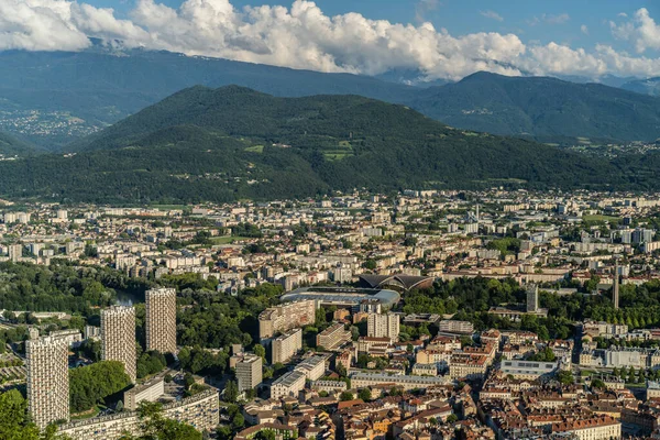Zicht Grenoble Stad Van Alpen Frankrijk — Stockfoto