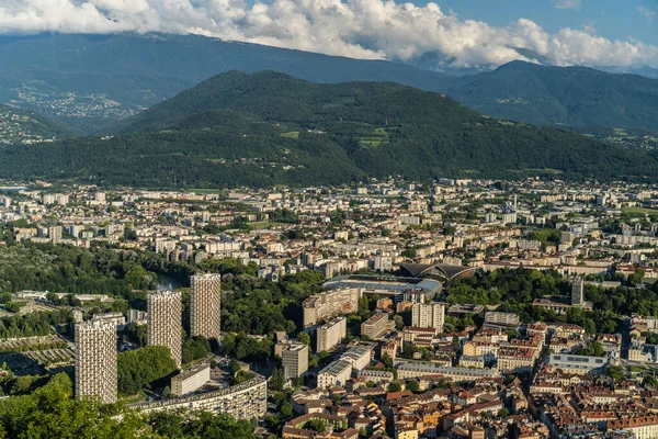 Zicht Grenoble Stad Van Alpen Frankrijk — Stockfoto