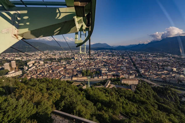 Över Grenoble Stad Alperna Frankrike — Stockfoto