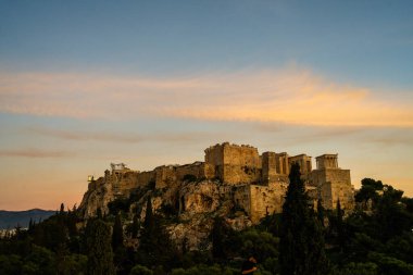 Atina 'nın gece manzarası - Yunanistan