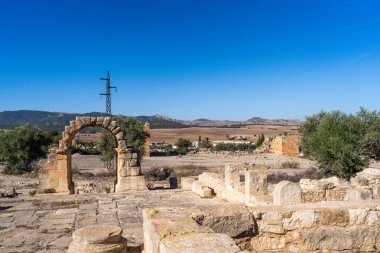 2 Kasım 2025 Thignica arkeolojik alanı, Tunus: Eski Roma şehri Thignica 'ya bakış,