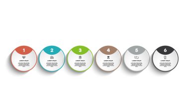 Bilgisel. Simgeli ve 6 basamaklı bilgi ögesi. İşlem şeması, sunumlar, iş akışı düzeni, afiş, akış şeması, bilgi grafiği için kullanılabilir.