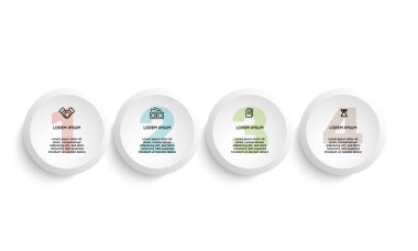 Bilgisel. Simgeli bilgi ögesi ve 4 sayı seçeneği veya adımı. İşlem şeması, sunumlar, iş akışı düzeni, afiş, akış şeması, bilgi grafiği için kullanılabilir.