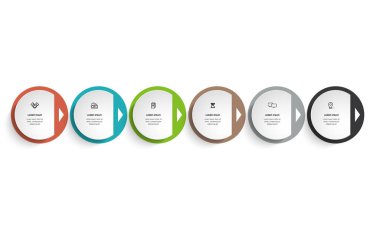 Bilgisel. Simgeli ve 6 basamaklı bilgi ögesi. İşlem şeması, sunumlar, iş akışı düzeni, afiş, akış şeması, bilgi grafiği için kullanılabilir.