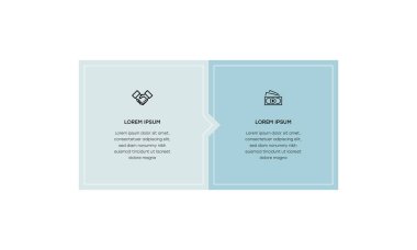 Bilgisel. Simgeli bilgi ögesi ve 2 sayı seçeneği veya adımı. İşlem şeması, sunumlar, iş akışı düzeni, afiş, akış şeması, bilgi grafiği için kullanılabilir.