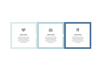 Bilgisel. Simgeli bilgi ögesi ve 3 sayı seçeneği veya adımı. İşlem şeması, sunumlar, iş akışı düzeni, afiş, akış şeması, bilgi grafiği için kullanılabilir.