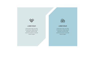 Bilgisel. Simgeli bilgi ögesi ve 2 sayı seçeneği veya adımı. İşlem şeması, sunumlar, iş akışı düzeni, afiş, akış şeması, bilgi grafiği için kullanılabilir.