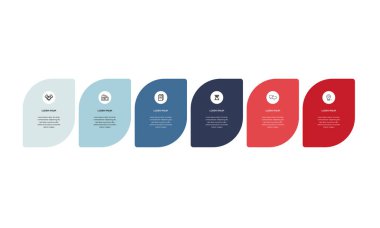 Bilgisel. Simgeli ve 6 basamaklı bilgi ögesi. İşlem şeması, sunumlar, iş akışı düzeni, afiş, akış şeması, bilgi grafiği için kullanılabilir.