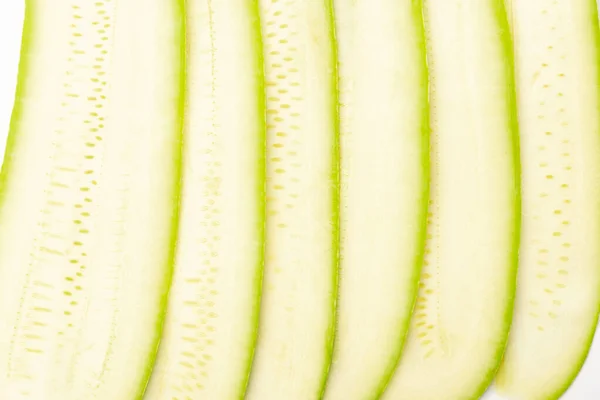 Close-up on pile of slices of green squash — Stock Photo, Image