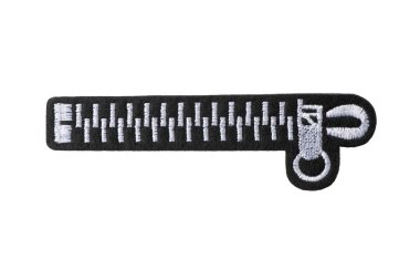 Kablo kilidi nakışlı yama beyaz arkaplanda izole edildi