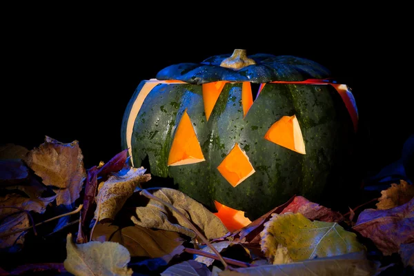 Halloween pumpkin in the smoke background — Stock Photo, Image
