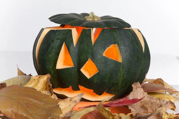 Halloween pumpkin in the smoke background — Stock Photo, Image