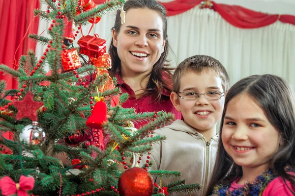 Familjens julgran dekoration — Stockfoto