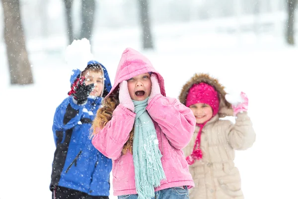 Happy family enjoying in winter — Stock Photo, Image