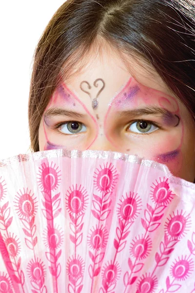 Hermosa joven con la cara pintada — Foto de Stock