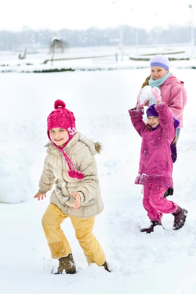 Famiglia felice godendo in inverno — Foto Stock