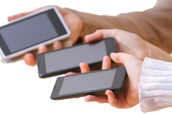 Mobile smart phone in hand — Stock Photo, Image