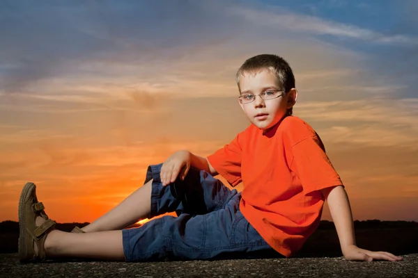 Famiglia al tramonto — Foto Stock