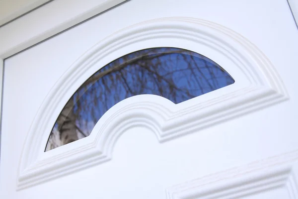 White plastic door on front house — Stock Photo, Image