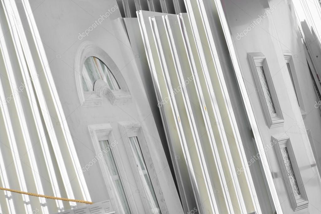 Lot of white plastic door