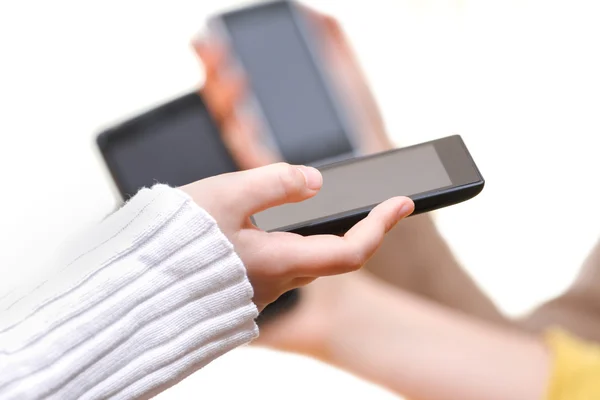 Mobile smart phone in hand — Stock Photo, Image