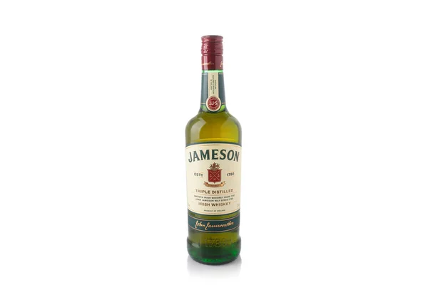 Пляшка Джеймсона Білому Тлі Алкогольний Напій Шотландський Напій — стокове фото