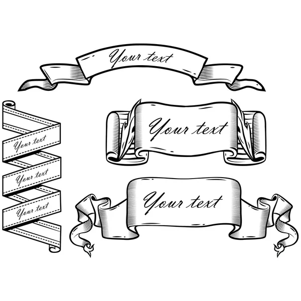 빈티지 배너, 리본 — 스톡 벡터
