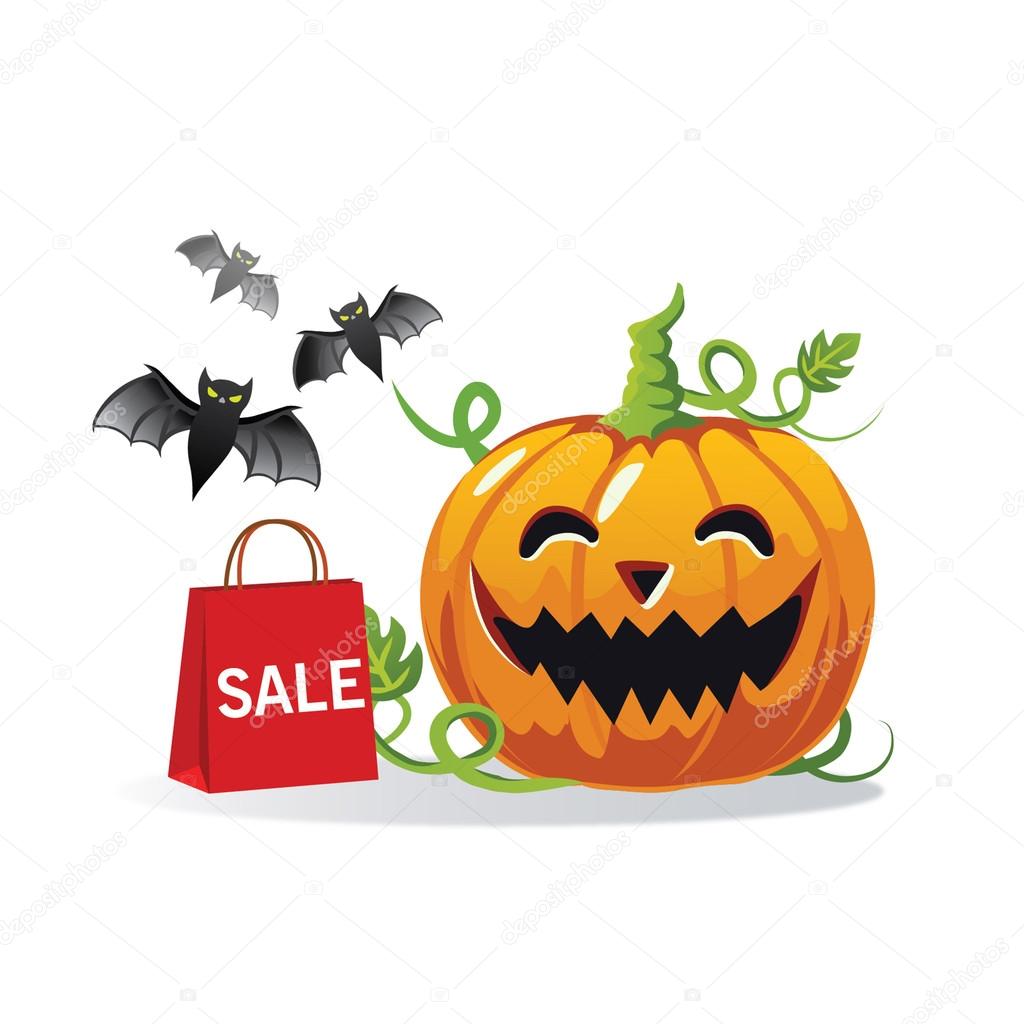 Pumpkin. Halloween sale offer design