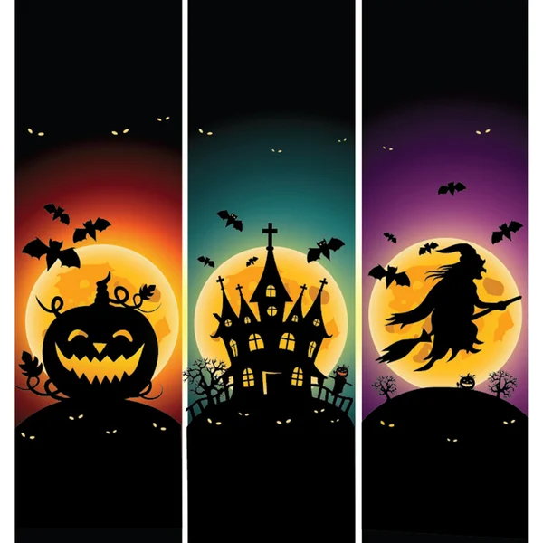 Bandeiras de Halloween para o seu design — Vetor de Stock