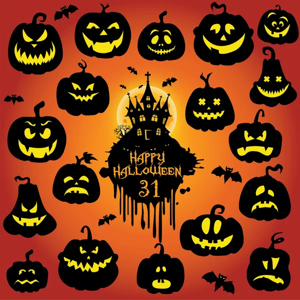 Calabazas de Halloween — Vector de stock