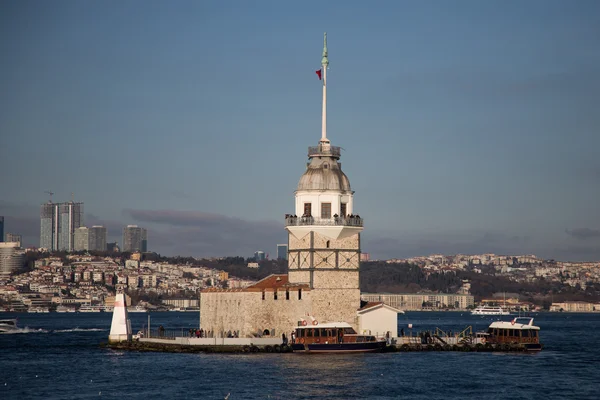 Panenská věž v Bosphorském průlivu, Istanbul City, Turecko — Stock fotografie