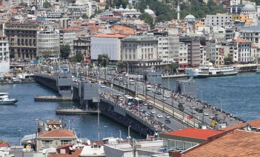 Galata Köprüsü ve Karaköy bölge Istanbul içi