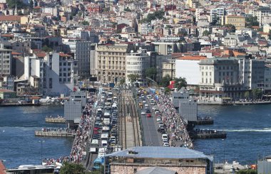 Galata Köprüsü ve Karaköy bölge Istanbul içi