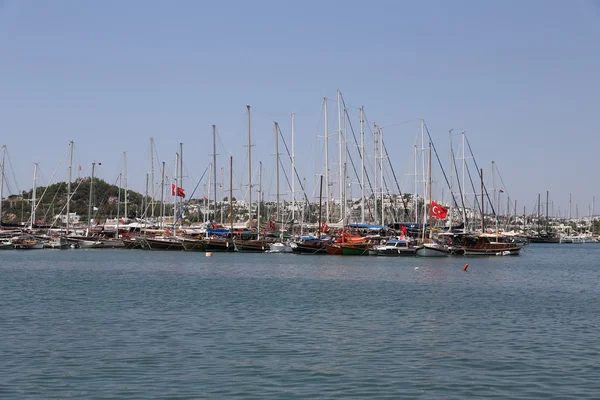 Barcos en Bodrum marina — Foto de Stock