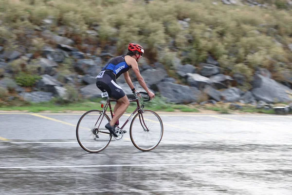 Istanbul Turquia Outubro 2020 Atleta Indefinido Competindo Componente Ciclismo Triatlo — Fotografia de Stock