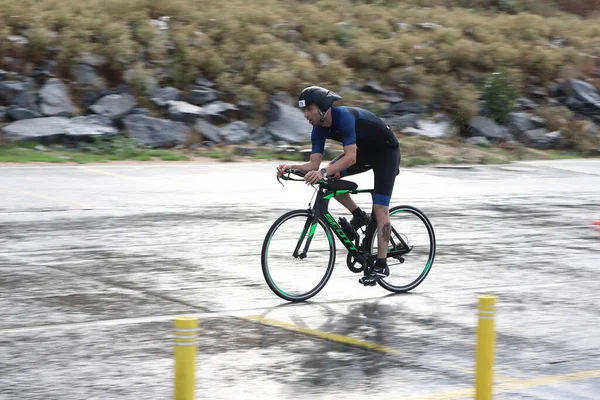 Istanbul Turquía Octubre 2020 Atleta Indefinido Compitiendo Componente Ciclista Del —  Fotos de Stock