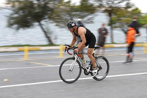 Istanbul Turquía Octubre 2020 Atleta Indefinido Compitiendo Componente Ciclista Del —  Fotos de Stock