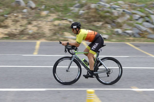 Istanbul Turquía Octubre 2020 Atleta Indefinido Compitiendo Componente Ciclista Del — Foto de Stock