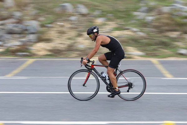 Istanbul Turquía Octubre 2020 Atleta Indefinido Compitiendo Componente Ciclista Del —  Fotos de Stock