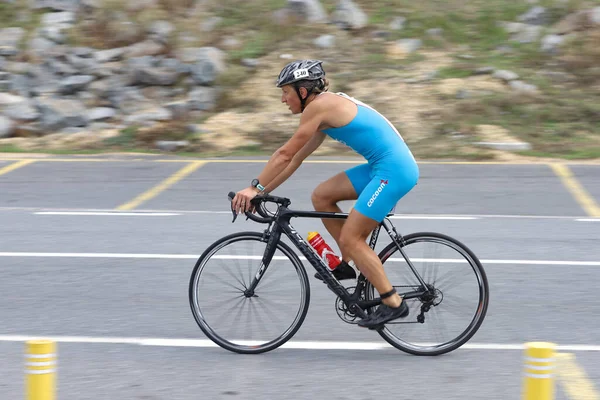 Istanbul Turquía Octubre 2020 Atleta Indefinido Compitiendo Componente Ciclista Del — Foto de Stock