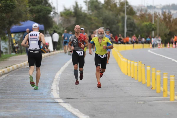 Istanbul Turkey October 2020 Athletes Competing Running Component Istanbul Sprint — Stock Photo, Image