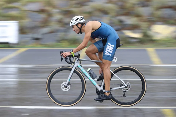 Istanbul Turquía Octubre 2020 Atleta Indefinido Compitiendo Componente Ciclista Del —  Fotos de Stock