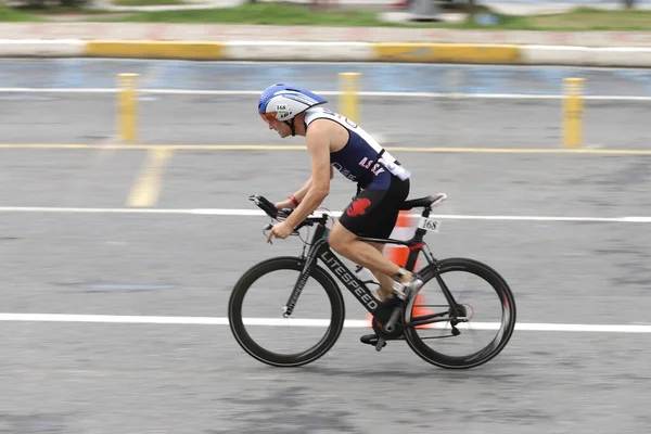 Istanbul Turquia Outubro 2020 Atleta Indefinido Competindo Componente Ciclismo Triatlo — Fotografia de Stock