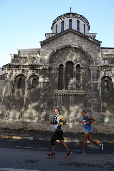 Istanbul Turquie Novembre 2020 Athlètes Marathon Istanbul Qui Comprend Deux — Photo