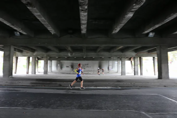 Istanbul Turkey November 2020 Undefined Athlete Running Isztambuli Maraton Amely — Stock Fotó